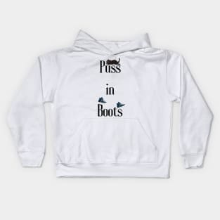 Puss In Boots modern text Kids Hoodie